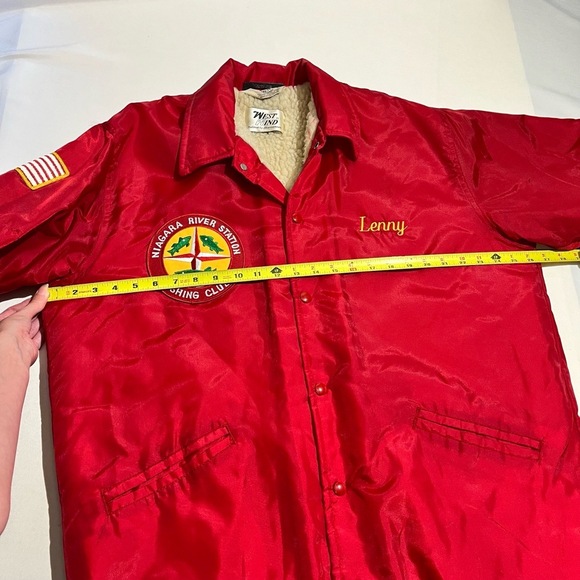 Vintage 60s Fishing Jacket Mens Large Niagara River Patch Sherpa Lined USA Coat - Picture 6 of 11